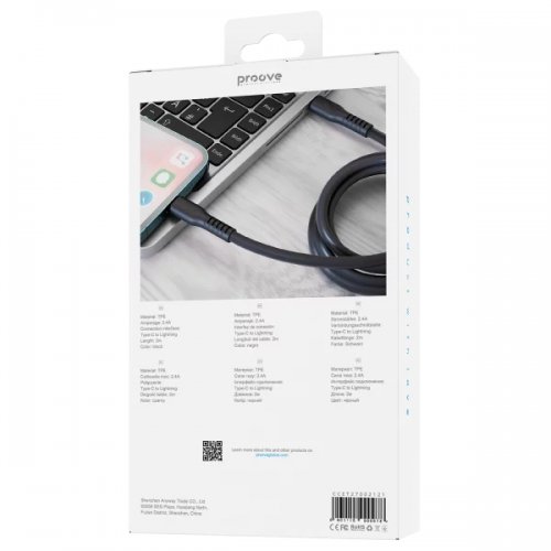 Кабель Proove Eternal USB Type-C to Lightning 27W 2m (CCET27002121) Black купить в Украине: Киев, Днепр, Харьков, Одесса  | Низкая цена, отзывы, характеристики от TELEMART фото