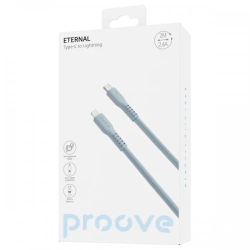 Кабель Proove Eternal USB Type-C to Lightning 27W 2m (CCET27002128) Light Blue купить в Украине: Киев, Днепр, Харьков, Одесса  | Низкая цена, отзывы, характеристики от TELEMART фото