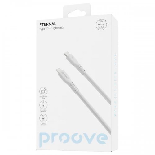 Кабель Proove Eternal USB Type-C to Lightning 27W 2m (CCET27002122) White купить в Украине: Киев, Днепр, Харьков, Одесса  | Низкая цена, отзывы, характеристики от TELEMART фото