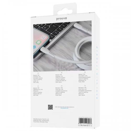 Кабель Proove Eternal USB Type-C to Lightning 27W 2m (CCET27002122) White купить в Украине: Киев, Днепр, Харьков, Одесса  | Низкая цена, отзывы, характеристики от TELEMART фото