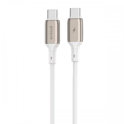 Кабель Proove Flex Metal USB Type-C to USB Type-C 60W 1m (CCFM60002202) White купить в Украине: Киев, Днепр, Харьков, Одесса  | Низкая цена, отзывы, характеристики от TELEMART фото