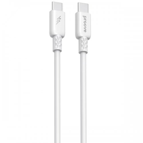 Кабель Proove GridLine USB Type-C to USB Type-C 60W 1m (CCGL60002202) White купить в Украине: Киев, Днепр, Харьков, Одесса  | Низкая цена, отзывы, характеристики от TELEMART фото