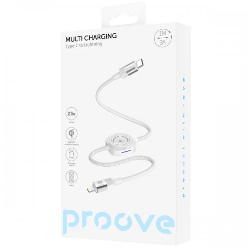 Кабель Proove Multi Charging USB Type-C to Lightning 27W 1m (CCMT27004101) White купить в Украине: Киев, Днепр, Харьков, Одесса  | Низкая цена, отзывы, характеристики от TELEMART фото