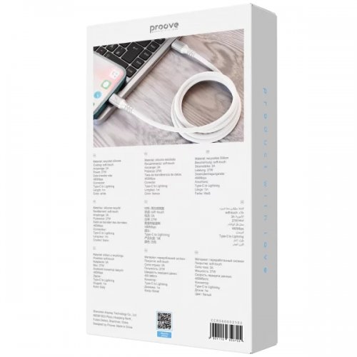 Кабель Proove ReGen Silicone USB Type-C to Lightning 27W 1m (CCRS60002102) White купити в Україні: Київ, Львів, Хмельницький, Тернопіль, Івано-Франківськ | Низька ціна, відгуки, характеристики від TELEMART фото