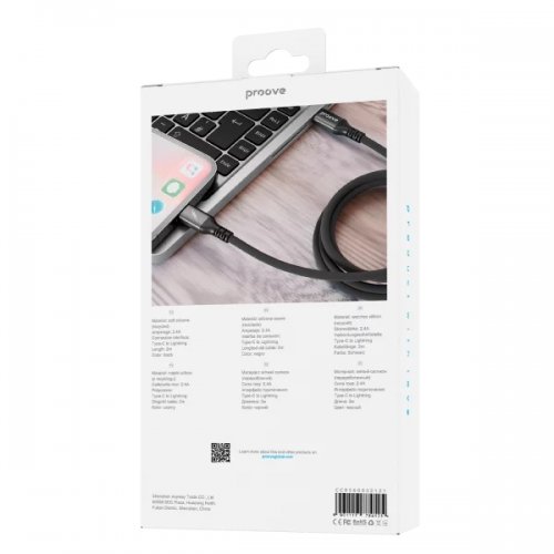 Кабель Proove ReGen Silicone USB Type-C to Lightning 27W 2m (CCRS60002121) Black купить в Украине: Киев, Днепр, Харьков, Одесса  | Низкая цена, отзывы, характеристики от TELEMART фото