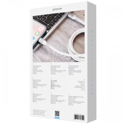 Кабель Proove ReGen Silicone USB Type-C to Lightning 27W 2m (CCRS60002122) White купить в Украине: Киев, Днепр, Харьков, Одесса  | Низкая цена, отзывы, характеристики от TELEMART фото