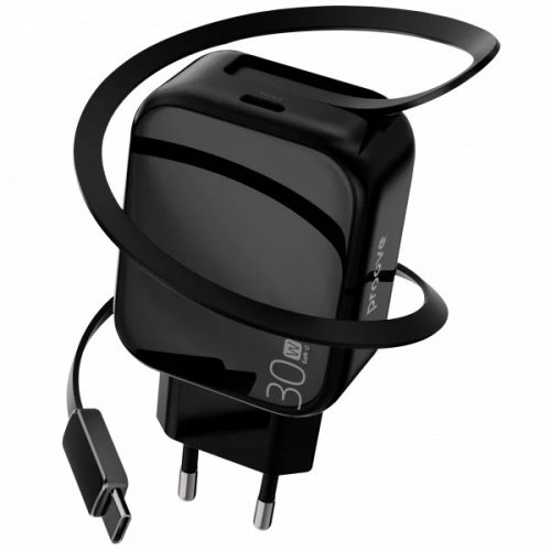 Мережевий зарядний пристрій Proove Fixtape USB Type-C 30W (WCFP30010201) Black купити в Україні: Київ, Львів, Хмельницький, Тернопіль, Івано-Франківськ | Низька ціна, відгуки, характеристики від TELEMART фото