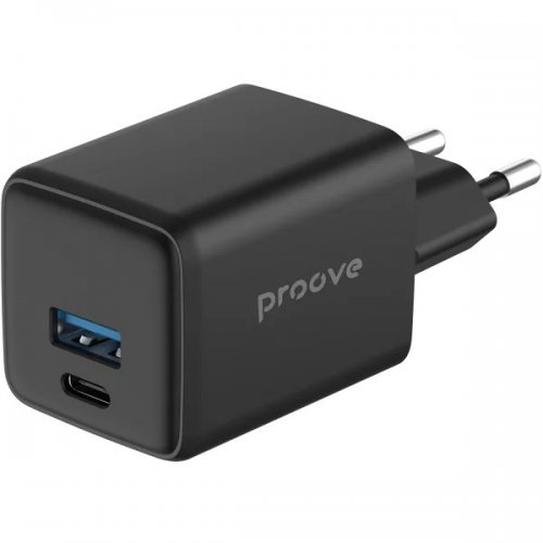 Мережевий зарядний пристрій Proove Pocket GaN USB + USB Type-C 30W (WCPG30110001) Black купити в Україні: Київ, Львів, Хмельницький, Тернопіль, Івано-Франківськ | Низька ціна, відгуки, характеристики від TELEMART фото