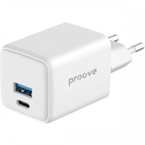 Мережевий зарядний пристрій Proove Pocket GaN USB + USB Type-C 30W (WCPG30110002) White купити в Україні: Київ, Львів, Хмельницький, Тернопіль, Івано-Франківськ | Низька ціна, відгуки, характеристики від TELEMART фото