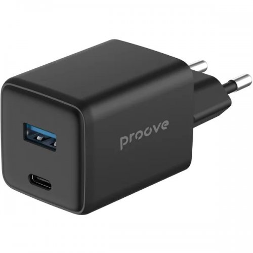 Мережевий зарядний пристрій Proove Pocket GaN USB + USB Type-C 45W (WCPG45110001) Black купити в Україні: Київ, Львів, Хмельницький, Тернопіль, Івано-Франківськ | Низька ціна, відгуки, характеристики від TELEMART фото