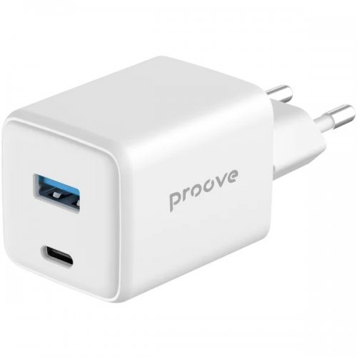 Мережевий зарядний пристрій Proove Pocket GaN USB + USB Type-C 45W (WCPG45110002) White купити в Україні: Київ, Львів, Хмельницький, Тернопіль, Івано-Франківськ | Низька ціна, відгуки, характеристики від TELEMART фото