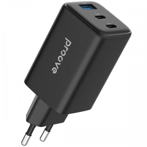 Мережевий зарядний пристрій Proove Pocket GaN USB + 2 x USB Type-C 65W (WCPG65121201) Black купити в Україні: Київ, Львів, Хмельницький, Тернопіль, Івано-Франківськ | Низька ціна, відгуки, характеристики від TELEMART фото