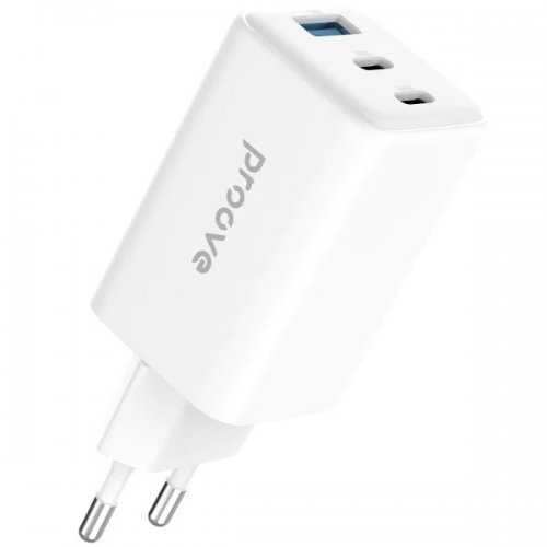 Мережевий зарядний пристрій Proove Pocket GaN USB + 2 x USB Type-C 65W (WCPG65121202) White купити в Україні: Київ, Львів, Хмельницький, Тернопіль, Івано-Франківськ | Низька ціна, відгуки, характеристики від TELEMART фото
