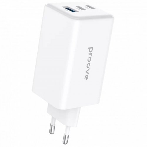 Сетевое зарядное устройство Proove Pocket GaN Max USB + 2 x USB Type-C 100W (WCPG10012202) White купить в Украине: Киев, Днепр, Харьков, Одесса  | Низкая цена, отзывы, характеристики от TELEMART фото