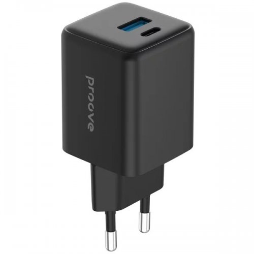 Мережевий зарядний пристрій Proove Pocket GaN Plus USB + USB Type-C 25W (WCPG25111201) Black купити в Україні: Київ, Львів, Хмельницький, Тернопіль, Івано-Франківськ | Низька ціна, відгуки, характеристики від TELEMART фото