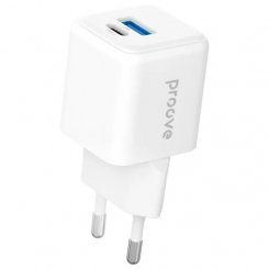 Мережевий зарядний пристрій Proove Pocket GaN Plus USB + USB Type-C 25W (WCPG25111202) White