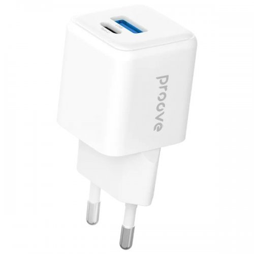 Мережевий зарядний пристрій Proove Pocket GaN Plus USB + USB Type-C 25W (WCPG25111202) White купити в Україні: Київ, Львів, Хмельницький, Тернопіль, Івано-Франківськ | Низька ціна, відгуки, характеристики від TELEMART фото