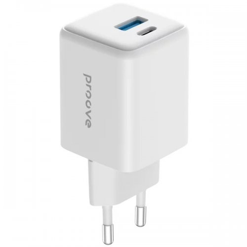 Мережевий зарядний пристрій Proove Pocket GaN Plus USB + USB Type-C 25W (WCPG25111202) White купити в Україні: Київ, Львів, Хмельницький, Тернопіль, Івано-Франківськ | Низька ціна, відгуки, характеристики від TELEMART фото