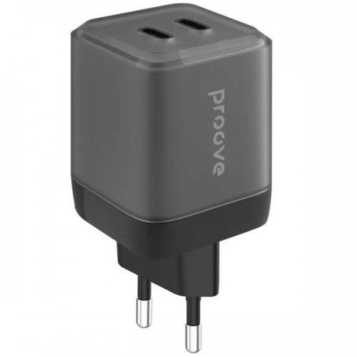 Сетевое зарядное устройство Proove Pure GaN Max 2 x USB Type-C 67W (WCPU67022201) Black купить в Украине: Киев, Днепр, Харьков, Одесса  | Низкая цена, отзывы, характеристики от TELEMART фото