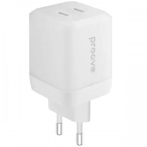 Сетевое зарядное устройство Proove Pure GaN Max 2 x USB Type-C 67W (WCPU67022202) White купить в Украине: Киев, Днепр, Харьков, Одесса  | Низкая цена, отзывы, характеристики от TELEMART фото