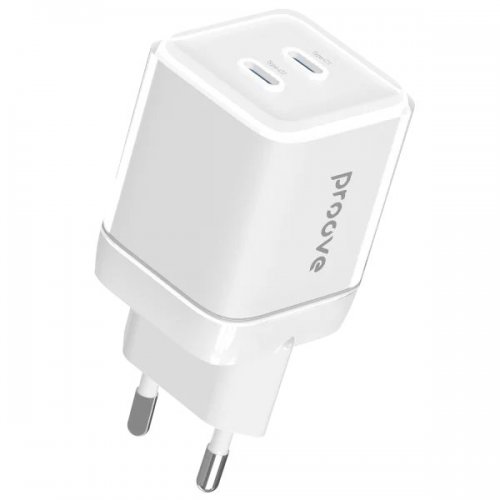 Сетевое зарядное устройство Proove Pure GaN Max 2 x USB Type-C 67W (WCPU67022202) White купить в Украине: Киев, Днепр, Харьков, Одесса  | Низкая цена, отзывы, характеристики от TELEMART фото