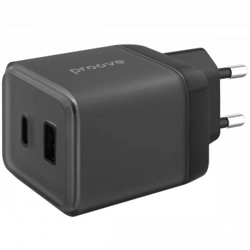 Мережевий зарядний пристрій Proove Pure GaN Plus USB + USB Type-C 30W (WCPU30111201) Black купити в Україні: Київ, Львів, Хмельницький, Тернопіль, Івано-Франківськ | Низька ціна, відгуки, характеристики від TELEMART фото