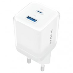 Мережевий зарядний пристрій Proove Pure GaN Plus USB + USB Type-C 30W (WCPU30111202) White