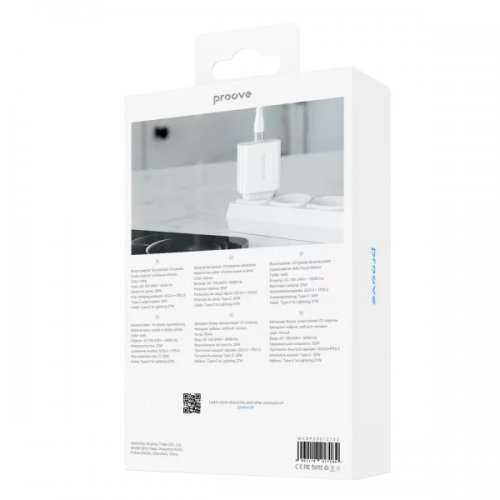 Мережевий зарядний пристрій Proove Rapid USB Type-C 20W + Cable USB Type-C to Lightning (WCRP20012102) White купити в Україні: Київ, Львів, Хмельницький, Тернопіль, Івано-Франківськ | Низька ціна, відгуки, характеристики від TELEMART фото