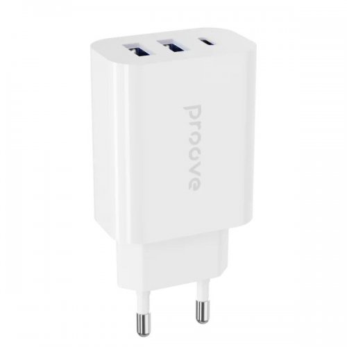 Мережевий зарядний пристрій Proove Rapid 2 x USB + USB Type-C 30W (WCRP30210002) White купити в Україні: Київ, Львів, Хмельницький, Тернопіль, Івано-Франківськ | Низька ціна, відгуки, характеристики від TELEMART фото
