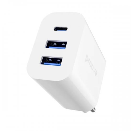 Мережевий зарядний пристрій Proove Rapid 2 x USB + USB Type-C 30W (WCRP30210002) White купити в Україні: Київ, Львів, Хмельницький, Тернопіль, Івано-Франківськ | Низька ціна, відгуки, характеристики від TELEMART фото