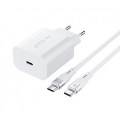 Мережевий зарядний пристрій Proove Rapid USB Type-C 30W + Cable USB Type-C to USB Type-C (WCRP30012202) White