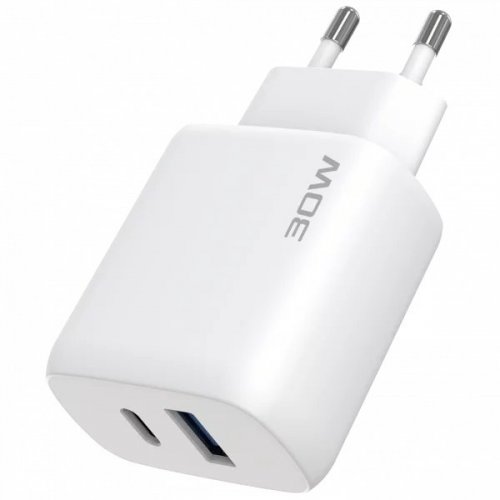 Мережевий зарядний пристрій Proove Silicone Power 2 30W USB + USB Type-C + Cable USB Type-C to USB Type-C (WCSP23011002) White купити в Україні: Київ, Львів, Хмельницький, Тернопіль, Івано-Франківськ | Низька ціна, відгуки, характеристики від TELEMART фото