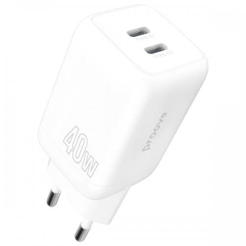 Мережевий зарядний пристрій Proove Silicone Power 2 x USB Type-C 40W (WCSP4020002) White купити в Україні: Київ, Львів, Хмельницький, Тернопіль, Івано-Франківськ | Низька ціна, відгуки, характеристики від TELEMART фото