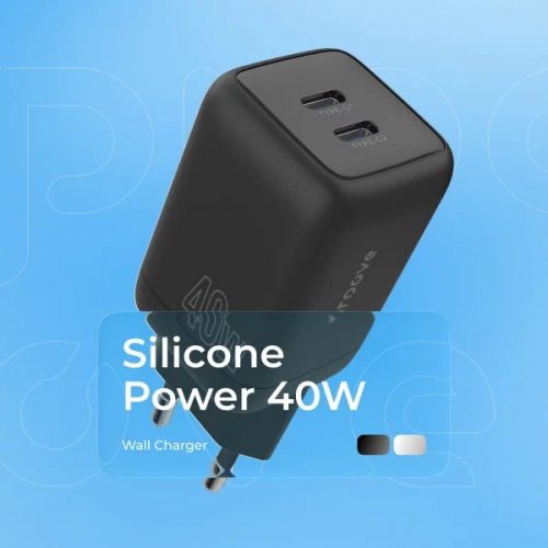 Мережевий зарядний пристрій Proove Silicone Power 2 x USB Type-C 40W (WCSP4020002) White купити в Україні: Київ, Львів, Хмельницький, Тернопіль, Івано-Франківськ | Низька ціна, відгуки, характеристики від TELEMART фото