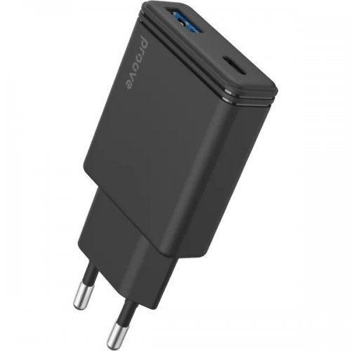 Мережевий зарядний пристрій Proove Slender USB + USB Type-C 45W (WCSL45110001) Black купити в Україні: Київ, Львів, Хмельницький, Тернопіль, Івано-Франківськ | Низька ціна, відгуки, характеристики від TELEMART фото