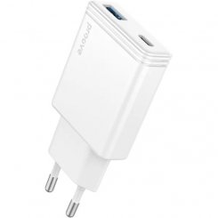 Мережевий зарядний пристрій Proove Slender USB + USB Type-C 45W (WCSL45110002) White