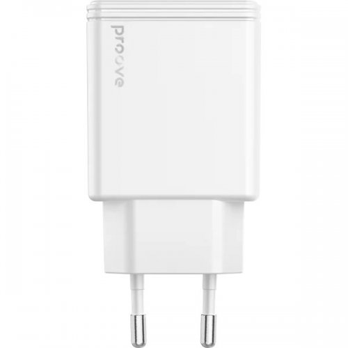 Мережевий зарядний пристрій Proove Slender USB + USB Type-C 45W (WCSL45110002) White купити в Україні: Київ, Львів, Хмельницький, Тернопіль, Івано-Франківськ | Низька ціна, відгуки, характеристики від TELEMART фото