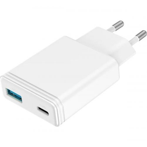 Мережевий зарядний пристрій Proove Slender USB + USB Type-C 45W (WCSL45110002) White купити в Україні: Київ, Львів, Хмельницький, Тернопіль, Івано-Франківськ | Низька ціна, відгуки, характеристики від TELEMART фото