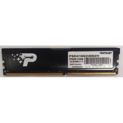 Озу Patriot DDR4 16GB 2400Mhz (PSD416G24002H) (Восстановлено продавцом, 863617) купить в Украине: Киев, Днепр, Харьков, Одесса  | Проверка совместимости, низкая цена, отзывы, характеристики от TELEMART фото