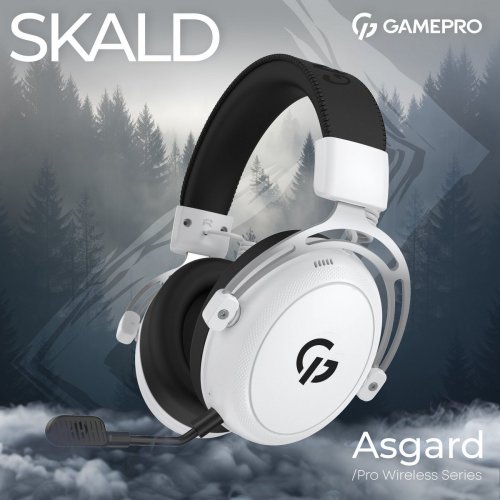 Навушники GamePro Asgard Skald Wireless (HSW160W) White купити в Україні: Київ, Львів, Хмельницький, Тернопіль, Івано-Франківськ | Низька ціна, відгуки, характеристики від TELEMART фото