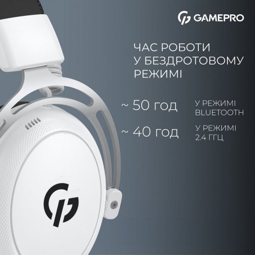 Навушники GamePro Asgard Skald Wireless (HSW160W) White купити в Україні: Київ, Львів, Хмельницький, Тернопіль, Івано-Франківськ | Низька ціна, відгуки, характеристики від TELEMART фото