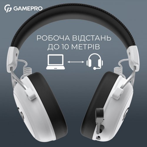 Навушники GamePro Asgard Skald Wireless (HSW160W) White купити в Україні: Київ, Львів, Хмельницький, Тернопіль, Івано-Франківськ | Низька ціна, відгуки, характеристики від TELEMART фото