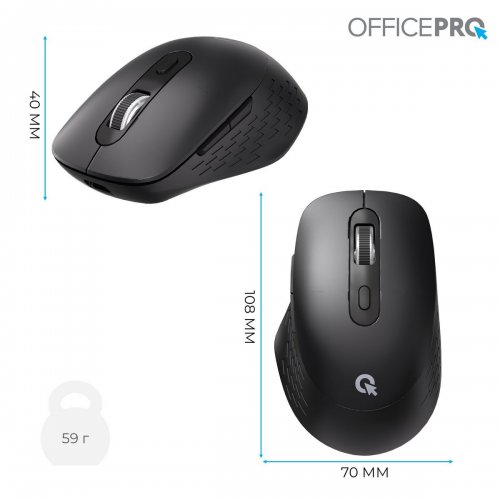 Мышка OfficePro M265 Silent Click Wireless Black купить в Украине: Киев, Днепр, Харьков, Одесса  | Низкая цена, отзывы, характеристики от TELEMART фото