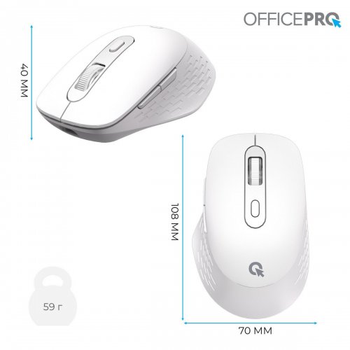 Мышка OfficePro M265 Silent Click Wireless White купить в Украине: Киев, Днепр, Харьков, Одесса  | Низкая цена, отзывы, характеристики от TELEMART фото