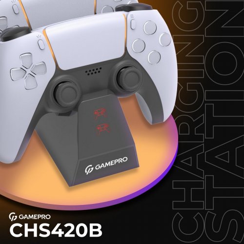 Зарядна станція для геймпадів GamePro CHS420 for DualSense PS5 Black купити в Україні: Київ, Львів, Хмельницький, Тернопіль, Івано-Франківськ | Низька ціна, відгуки, характеристики від TELEMART фото