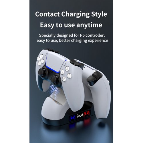 Зарядна станція для геймпадів iPega for DualSense PS5 (PG-P5008) купити в Україні: Київ, Львів, Хмельницький, Тернопіль, Івано-Франківськ | Низька ціна, відгуки, характеристики від TELEMART фото