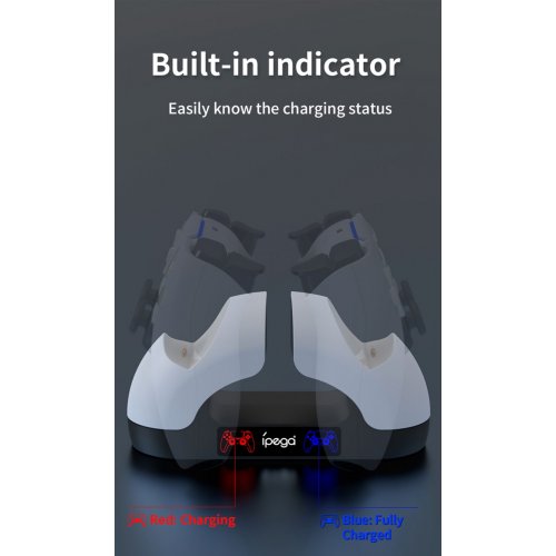 Зарядна станція для геймпадів iPega for DualSense PS5 (PG-P5008) купити в Україні: Київ, Львів, Хмельницький, Тернопіль, Івано-Франківськ | Низька ціна, відгуки, характеристики від TELEMART фото