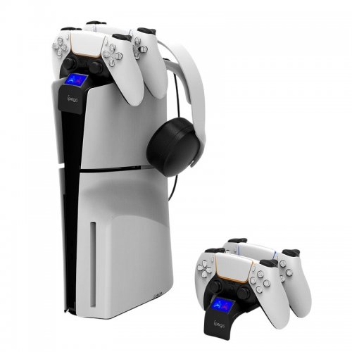 Зарядна станція для геймпадів iPega PlayStation 5 Slim for DualSense PS5 (PG-P5S016) купити в Україні: Київ, Львів, Хмельницький, Тернопіль, Івано-Франківськ | Низька ціна, відгуки, характеристики від TELEMART фото