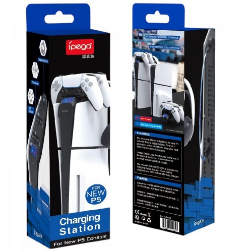 Зарядна станція для геймпадів iPega PlayStation 5 Slim for DualSense PS5 (PG-P5S016) купити в Україні: Київ, Львів, Хмельницький, Тернопіль, Івано-Франківськ | Низька ціна, відгуки, характеристики від TELEMART фото