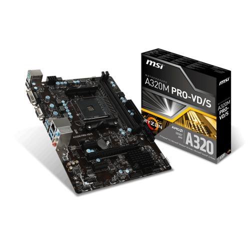 Материнська плата MSI A320M PRO-VD/S (sAM4, AMD A320) (Відновлено продавцем, 863752) купити в Україні: Київ, Львів, Хмельницький, Тернопіль, Івано-Франківськ | Перевірка сумісності, низька ціна, відгуки, характеристики від TELEMART фото